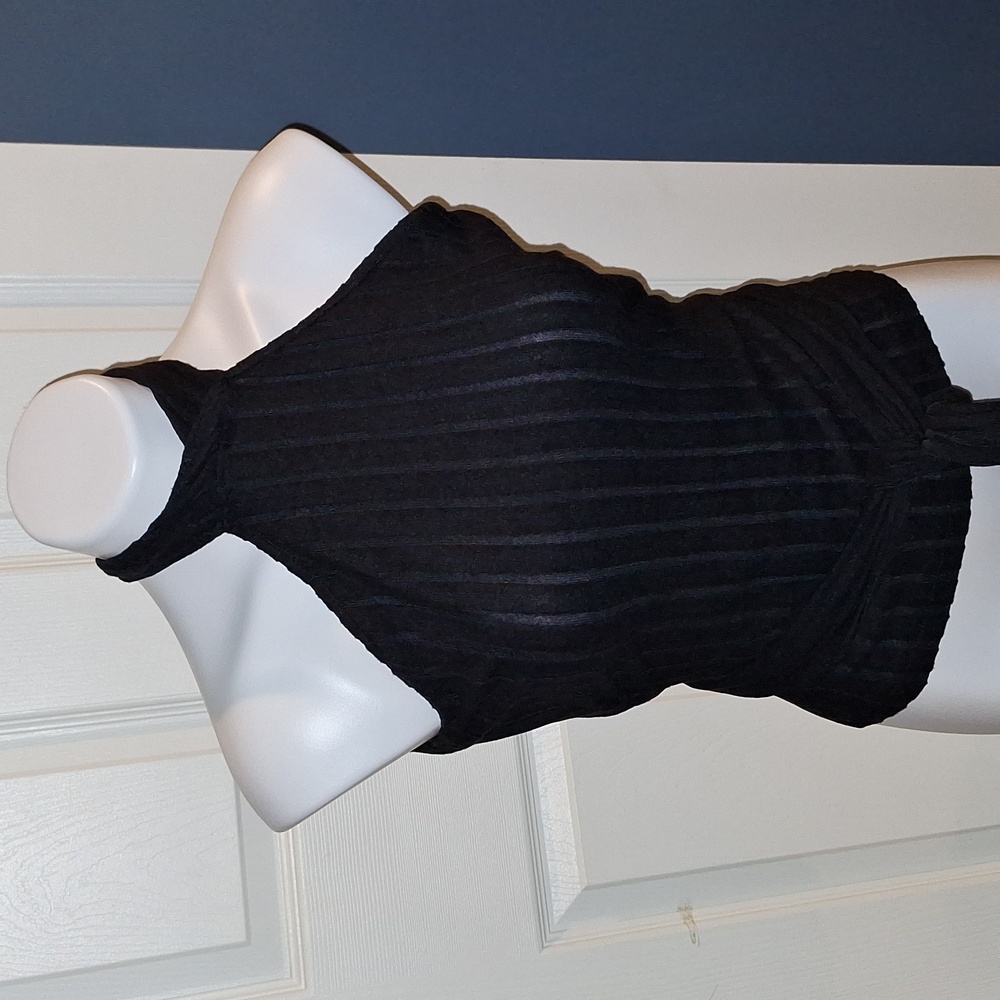 SHEIN black cross over wrap halter top Large